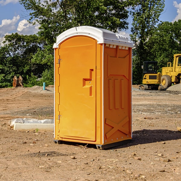 how often are the portable restrooms cleaned and serviced during a rental period in Spirit Lake ID